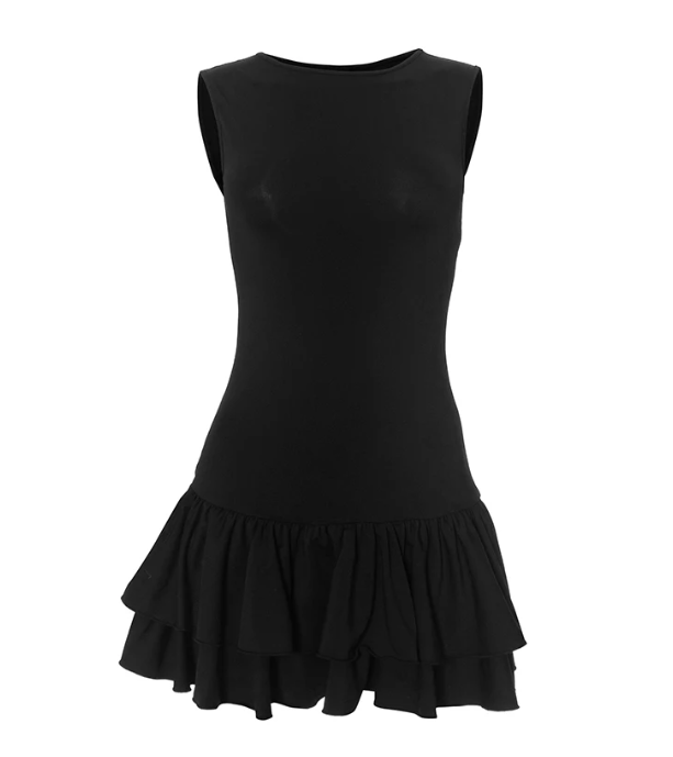 Pretty Girl 2-Tier Ruffle Mini Dress