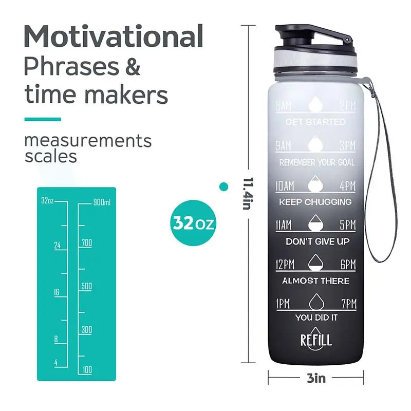 Motivational Leakproof Sport Travel Water Bottle