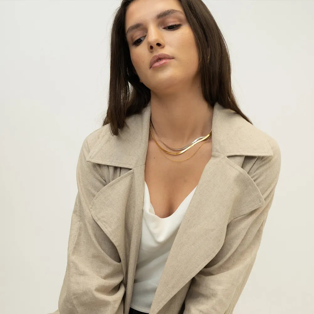 18K Gold Plated Flat Snake Chain