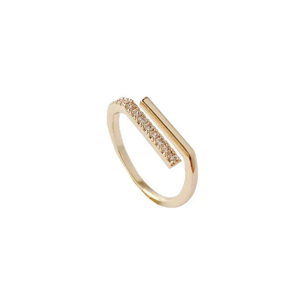 Adjustable Diamond 18K Gold Plated Fashion Ring
