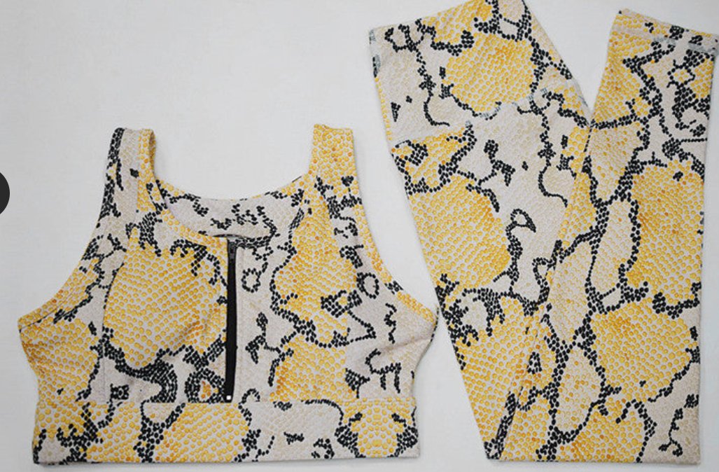 Snake Skin Printed Yoga Set