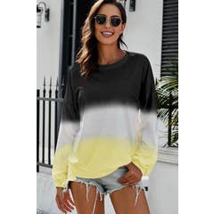 Colorblock Long Sleeve Casual Sweatshirt