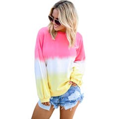 Colorblock Long Sleeve Casual Sweatshirt