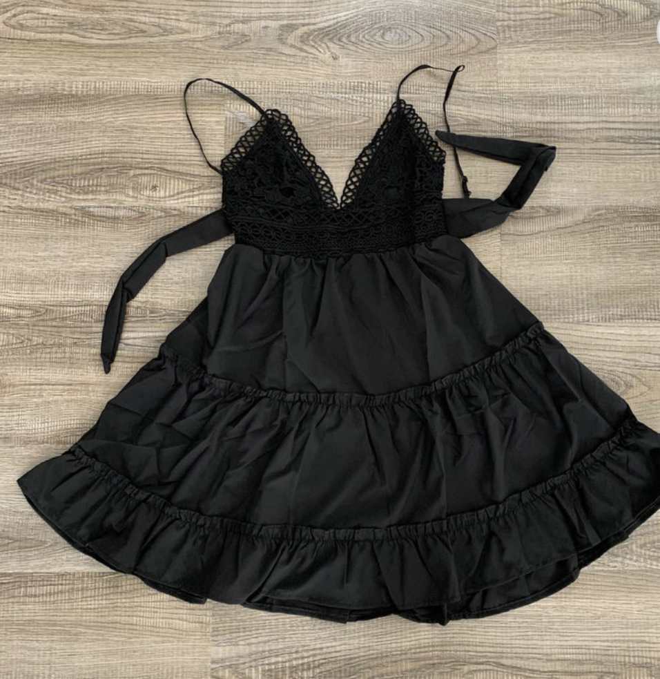 Tie Back A-Line Backless Swing Dress