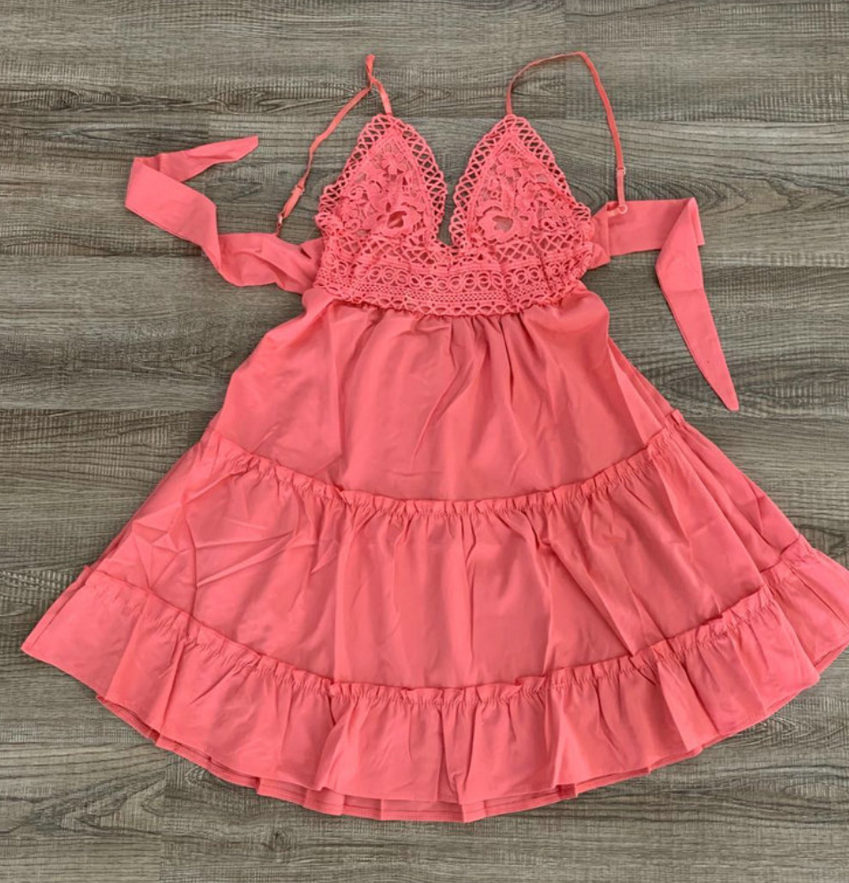 Tie Back A-Line Backless Swing Dress