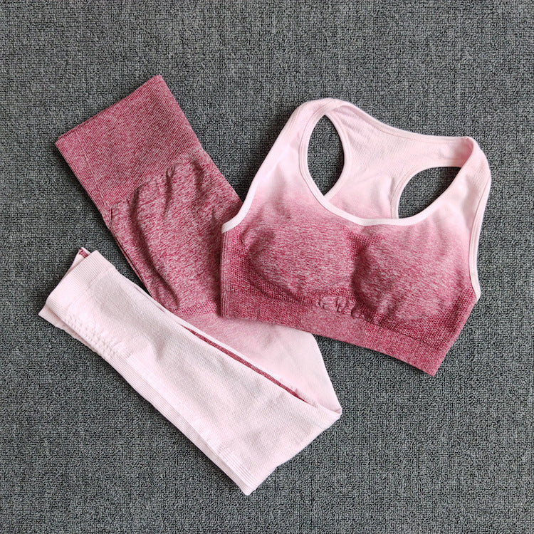 Rainbow Ombre Seamless 2-Piece Yoga Set