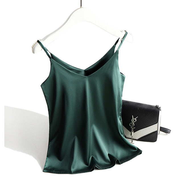 Double V Neck Satin Camisole