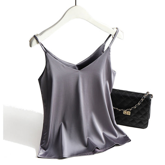 Double V Neck Satin Camisole