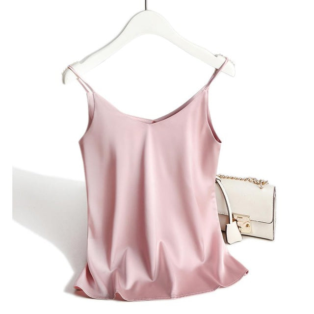 Double V Neck Satin Camisole