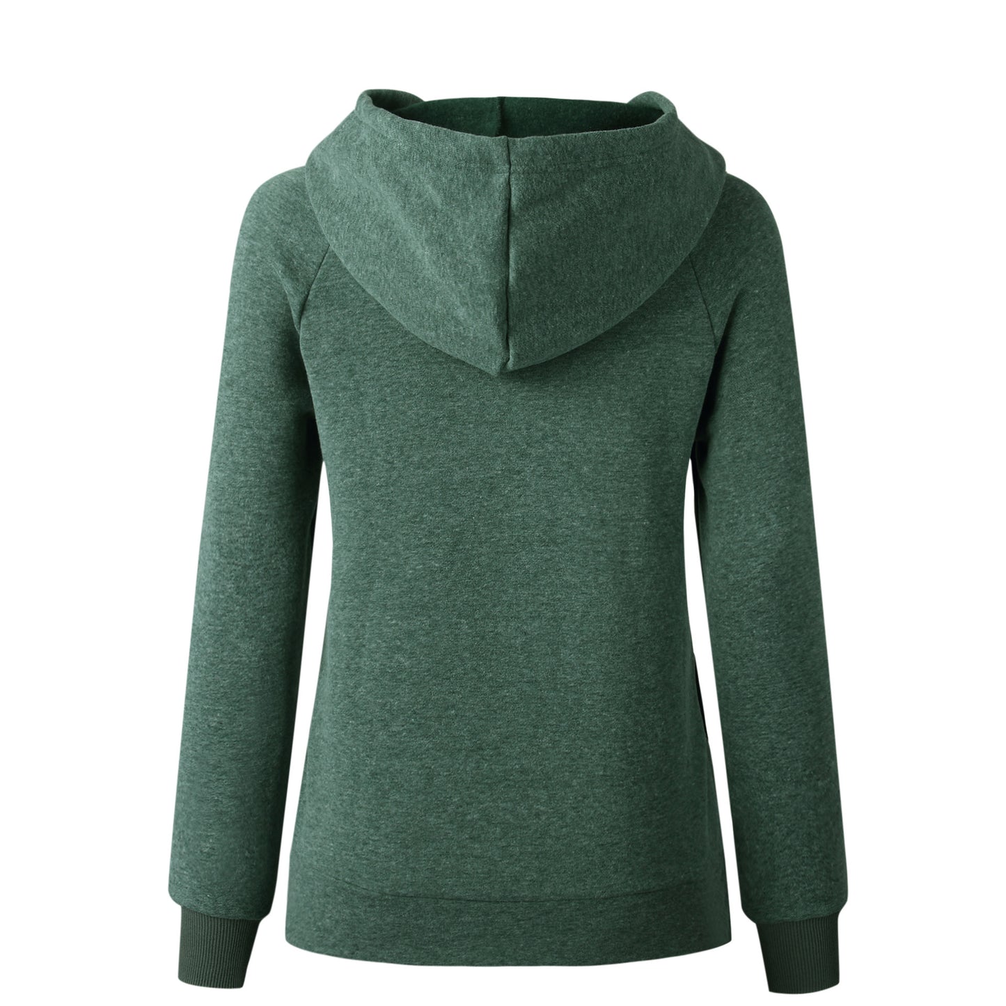 Basic Slim Sweatshirt Hoodie With Side Split