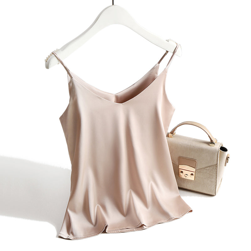 Double V Neck Satin Camisole