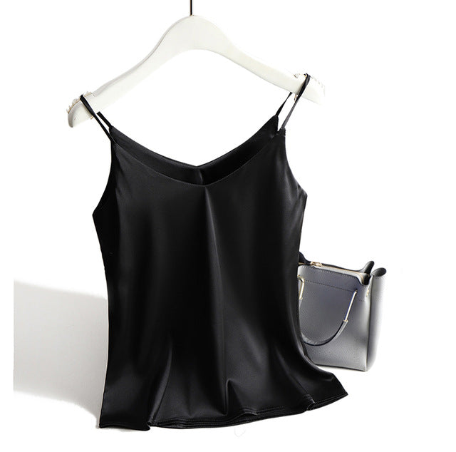 Double V Neck Satin Camisole