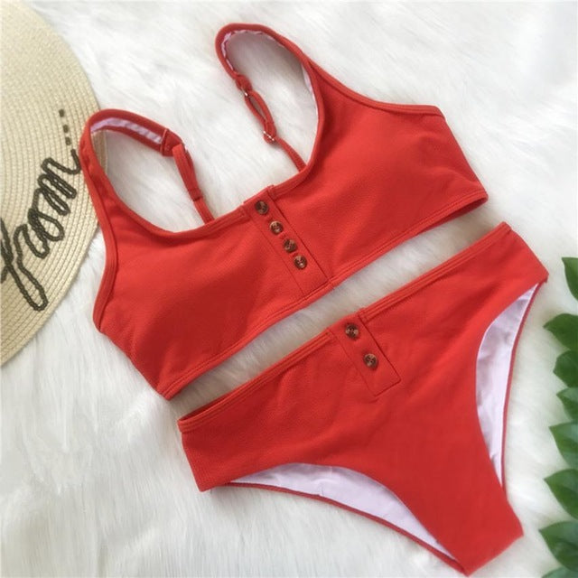 Button Push-up Beach Bikini