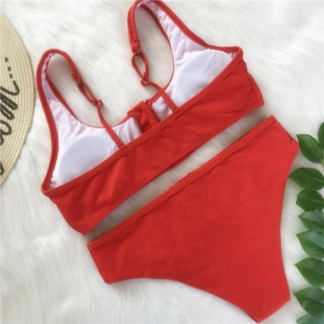 Button Push-up Beach Bikini