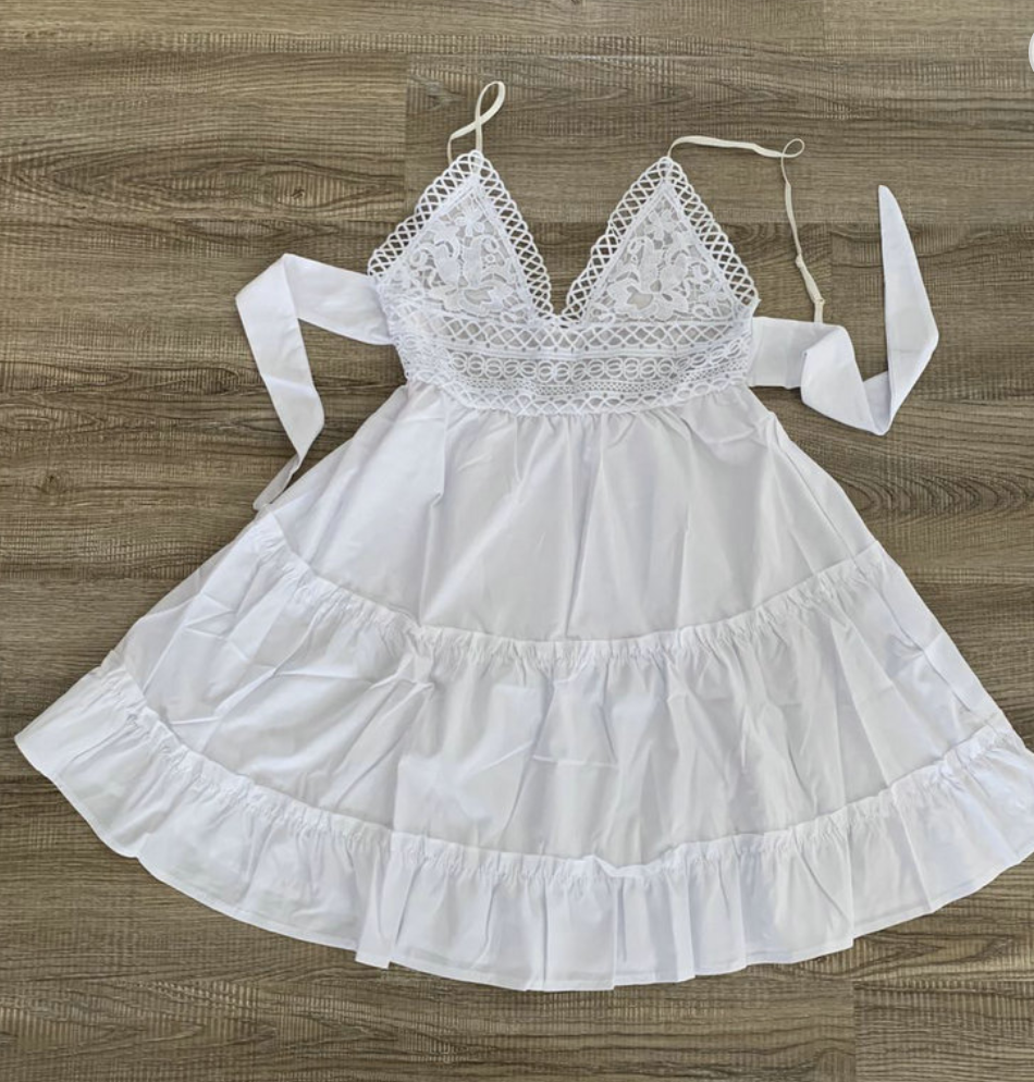 Tie Back A-Line Backless Swing Dress