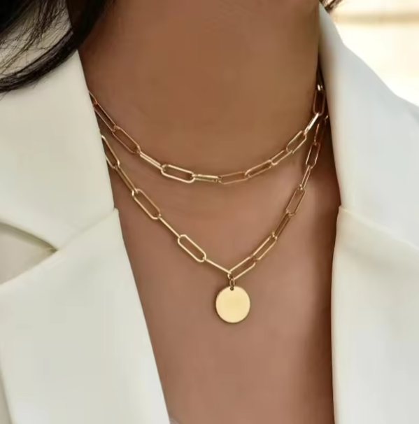 Retro gold-plated multi-chain necklace