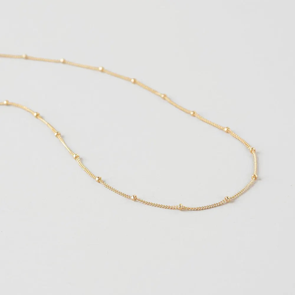 Dainty 14k Gold Plated Beaded Choker Necklace