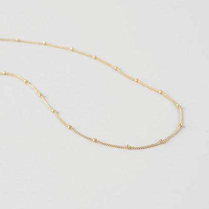 Dainty 14k Gold Plated Beaded Choker Necklace