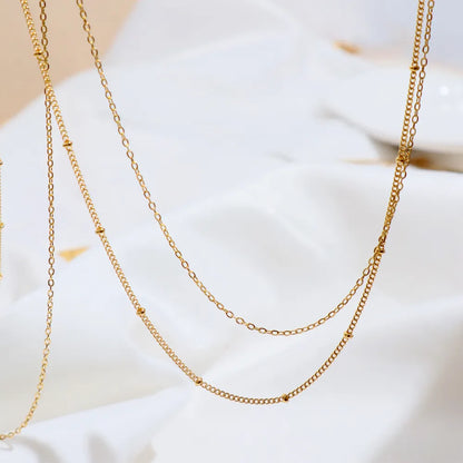 Dainty 14k Gold Plated Beaded Choker Necklace