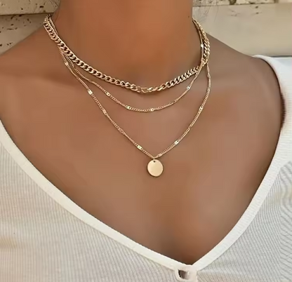 Retro gold-plated multi-chain necklace