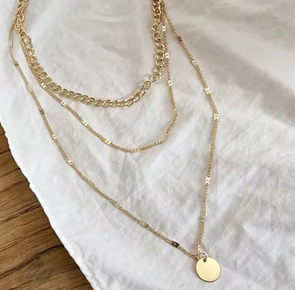 Retro gold-plated multi-chain necklace