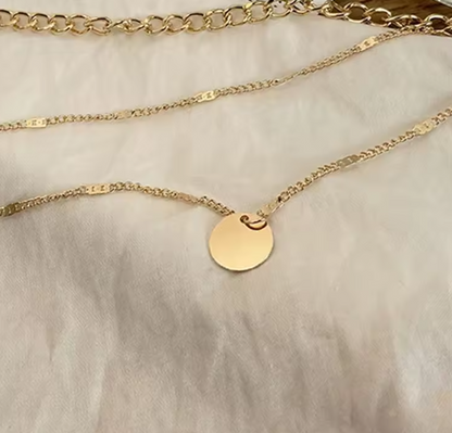 Retro gold-plated multi-chain necklace