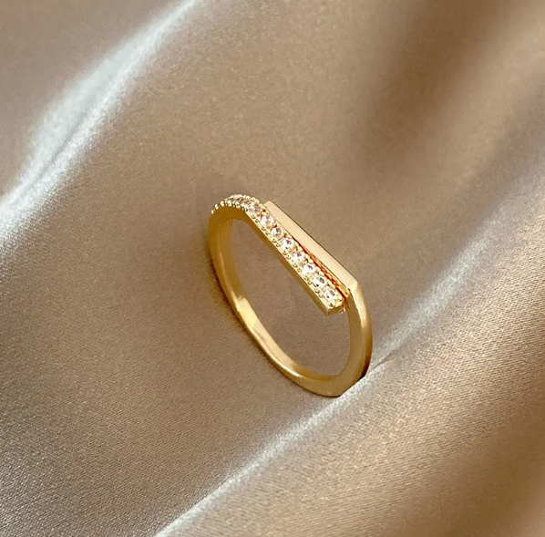Adjustable Diamond 18K Gold Plated Fashion Ring