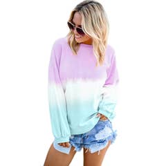 Colorblock Long Sleeve Casual Sweatshirt