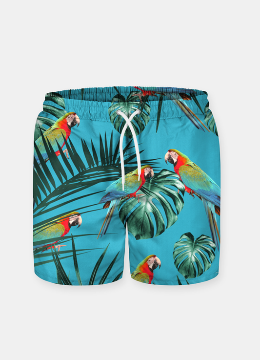 Parrots in Jungle Shorts